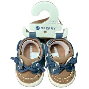 Sperry Baby Boat Shoes Size 1 (0-3 Months) Navy & Tan NWT